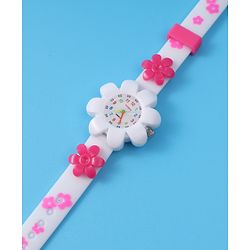 Babyhug Free Size Floral Shape Analog Watch  - White (Belt Color May Vary)