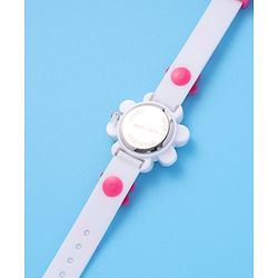 Babyhug Free Size Floral Shape Analog Watch  - White (Belt Color May Vary)