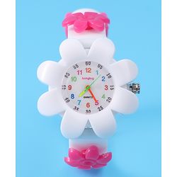 Babyhug Free Size Floral Shape Analog Watch  - White (Belt Color May Vary)