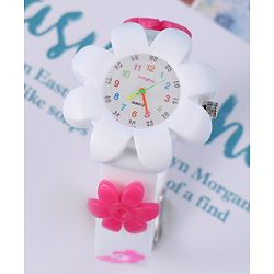 Babyhug Free Size Floral Shape Analog Watch  - White (Belt Color May Vary)