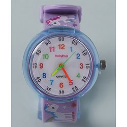 Babyhug Analog Watch With Unicorn Print - Purple