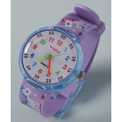 Babyhug Analog Watch With Unicorn Print - Purple