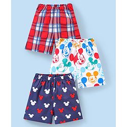 Babyhug Disney Cotton Boxers With Mickey Mouse Family Print Pack of 3 - Multicolour