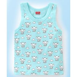 Babyhug 100% Cotton Sleeveless Sandos With Elephant & Star Print Pack Of 5 - Multicolour