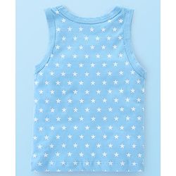 Babyhug 100% Cotton Sleeveless Sandos With Elephant & Star Print Pack Of 5 - Multicolour