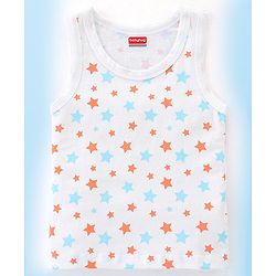 Babyhug 100% Cotton Sleeveless Sandos With Elephant & Star Print Pack Of 5 - Multicolour