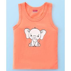 Babyhug 100% Cotton Sleeveless Sandos With Elephant & Star Print Pack Of 5 - Multicolour