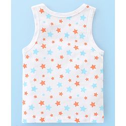 Babyhug 100% Cotton Sleeveless Sandos With Elephant & Star Print Pack Of 5 - Multicolour