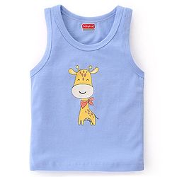 Babyhug 100% Cotton Single Jersey Knit Sleeveless Sando Stripes & Giraffe Print Pack Of 3 - Multicolor