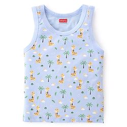 Babyhug 100% Cotton Single Jersey Knit Sleeveless Sando Stripes & Giraffe Print Pack Of 3 - Multicolor