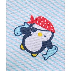 Babyhug 100% Cotton Knit Cap Mittens And Booties Beach Theme - Blue