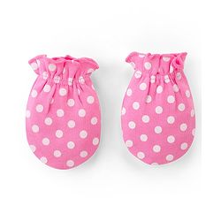 Babyhug 100% Cotton Knit Mittens With Polka Dot Print Pack of 3 - Multicolour