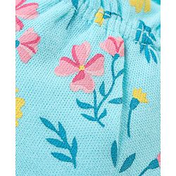 Babyhug Cotton Mittens & Booties Set Floral Print - Blue