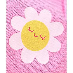 Babyhug 100% Cotton Knit Mittens and Booties Floral Print - Pink
