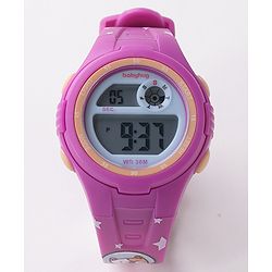 Babyhug Cat Print Digital Watch Free Size - Purple