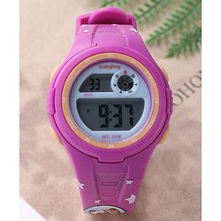 Babyhug Cat Print Digital Watch Free Size - Purple