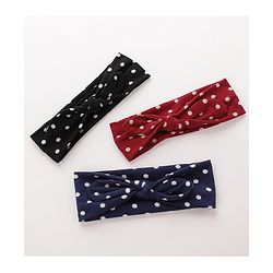Babyhug Headbands With Polka Dots Design Pack of 3 - Black Blue & Red