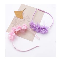 Babyhug Flower Applique Headbands Pack of 2 - Pink & Red