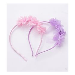 Babyhug Flower Applique Headbands Pack of 2 - Pink & Red