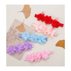Babyhug Free Size Headbands With Flower Applique Pack of 5 - Multicolour