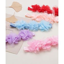Babyhug Free Size Headbands With Flower Applique Pack of 5 - Multicolour