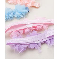 Babyhug Free Size Headbands With Flower Applique Pack of 5 - Multicolour