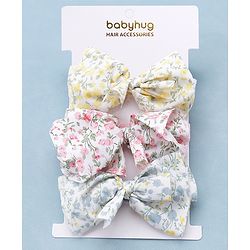 Babyhug Free Size Headbands With Bow Applique Pack of 3 - Pink Blue & Yellow