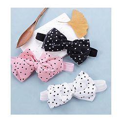Babyhug Bow Applique Headbands Pack of 3 - Pink White & Black