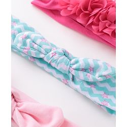 Babyhug Free Size Headbands With Flower & Bow Applique Pack of 3 - Multicolour