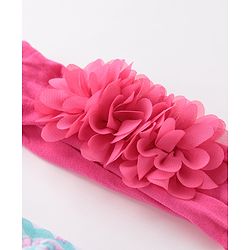 Babyhug Free Size Headbands With Flower & Bow Applique Pack of 3 - Multicolour