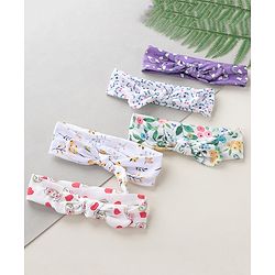 Babyhug Free Size Headbands With Bow Applique Pack of 5 - Multicolour