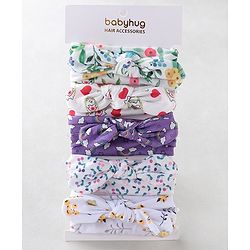 Babyhug Free Size Headbands With Bow Applique Pack of 5 - Multicolour