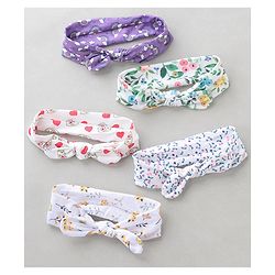 Babyhug Free Size Headbands With Bow Applique Pack of 5 - Multicolour