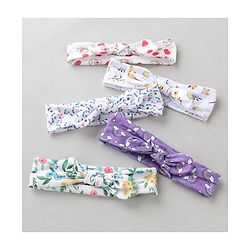 Babyhug Free Size Headbands With Bow Applique Pack of 5 - Multicolour
