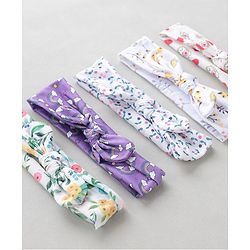 Babyhug Free Size Headbands With Bow Applique Pack of 5 - Multicolour