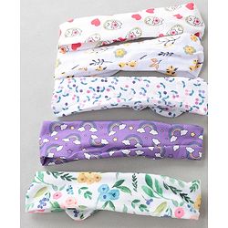 Babyhug Free Size Headbands With Bow Applique Pack of 5 - Multicolour