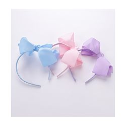Babyhug Free Size Hairbands With Bow Applique Pack of 3 - Pink Blue & Purple