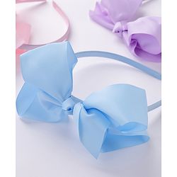Babyhug Free Size Hairbands With Bow Applique Pack of 3 - Pink Blue & Purple
