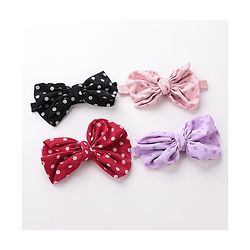 Babyhug Bow Applique Headbands Pack of 4 - Multicolour