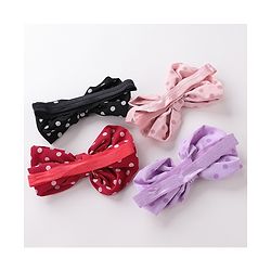 Babyhug Bow Applique Headbands Pack of 4 - Multicolour