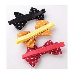 Babyhug Bow Applique Headbands Pack of 3 - Red Black & Mustard