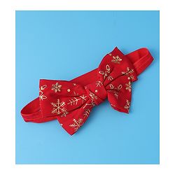 Babyhug Free Size Headbands With Bow Applique Pack of 3 - Red Pink & Purple