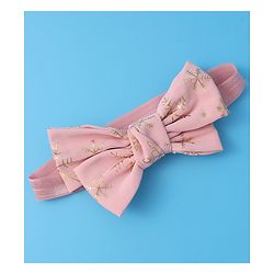 Babyhug Free Size Headbands With Bow Applique Pack of 3 - Red Pink & Purple