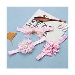 Babyhug Free Size Headbands With Bow & Floral Applique Pack of 3 - Pink
