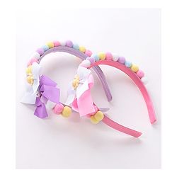 Babyhug Free Size Hair bands With Bow Applique Pack of 2 - Pink & Purple