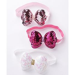 Babyhug Free Size Headbands With Bow Applique Pack of 3 - Multicolour