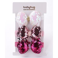 Babyhug Free Size Headbands With Bow Applique Pack of 3 - Multicolour