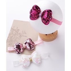 Babyhug Free Size Headbands With Bow Applique Pack of 3 - Multicolour