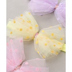 Babyhug Free Size Headbands With Bow Applique Pack of 3 - Pink Purple & Yellow