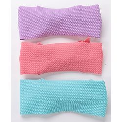 Babyhug Free Size Headbands With Bow Applique Pack of 3 - Pink Purple & Blue